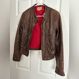 Levi's Made & Crafted petite Brown‎ Sheep Leather Jacket Size 0/XS Made in Italy